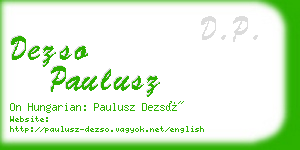 dezso paulusz business card